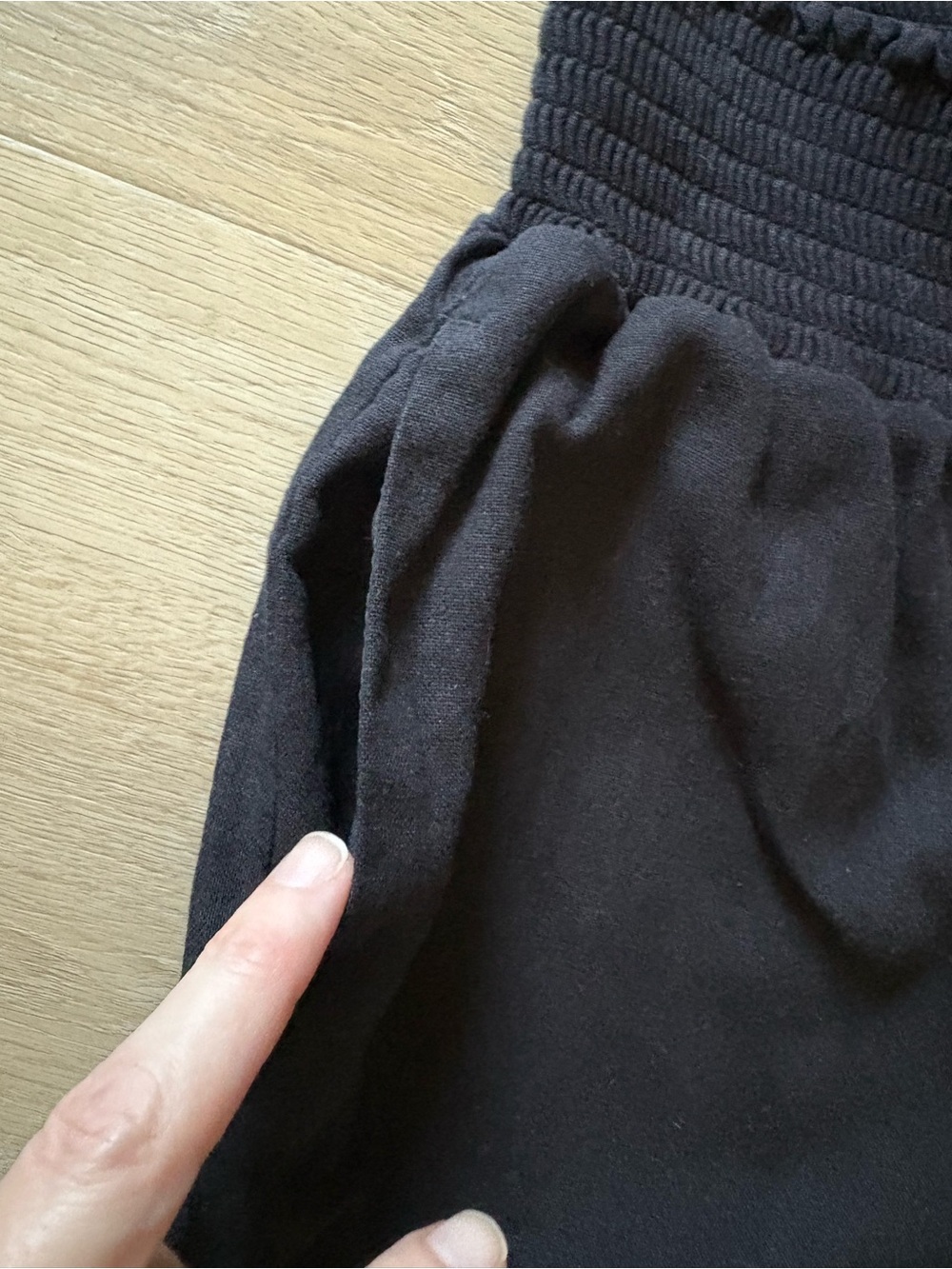 Wide Leg Black Elastic Waist Linen Pants - Picture 4 of 6